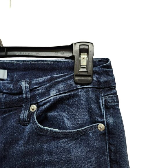 Good American Womens 10/30 Good Waist Crop Jeans Blue High Rise Dark Wash Denim - Picture 15 of 16